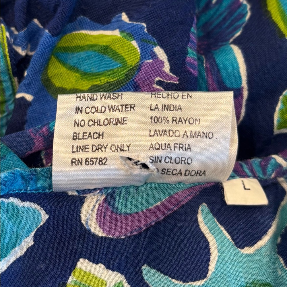 Blue Shell-Print Midi Slip Dress - Picture 4 of 4